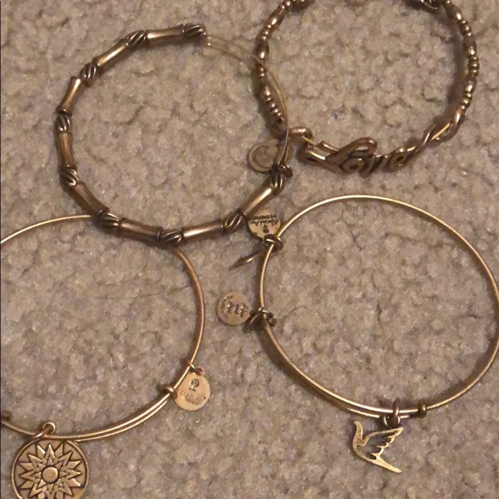 Alex and ani bracelets, all 4 come together